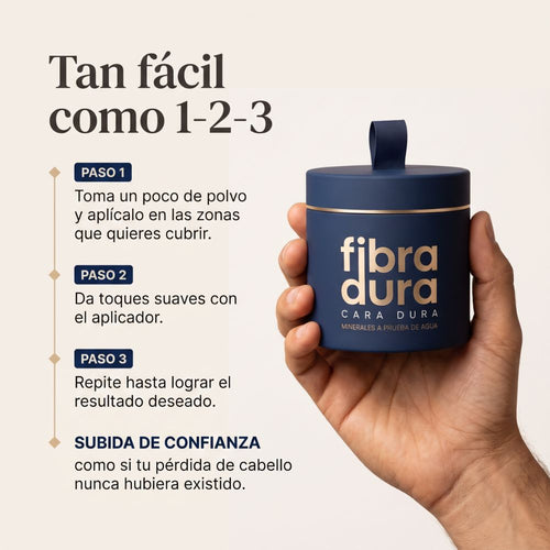 Fibra Dura — Cubre calvas y entradas en 10 segundos